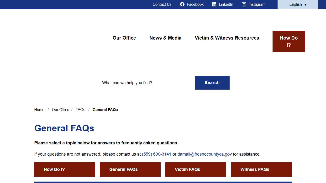 General FAQs - County of Fresno District Attorney